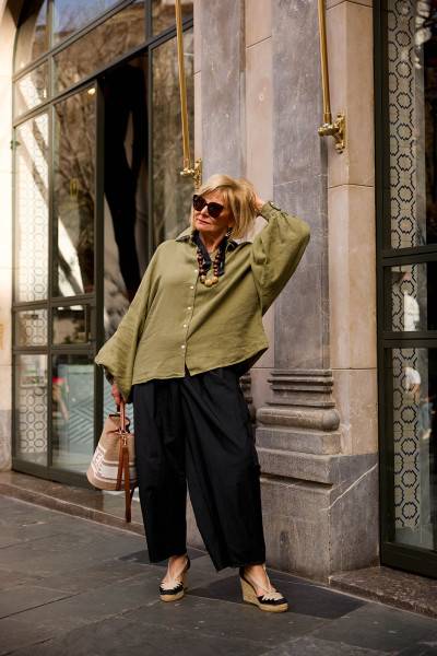 Sosue Bluse Antonia Linen Olive VIP-Rabatte