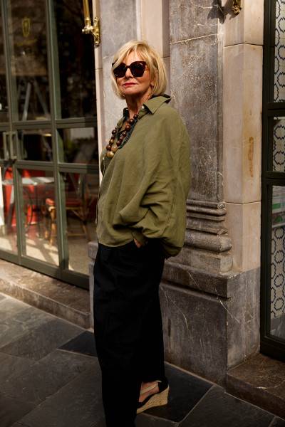 Sosue Bluse Antonia Linen Olive VIP-Rabatte