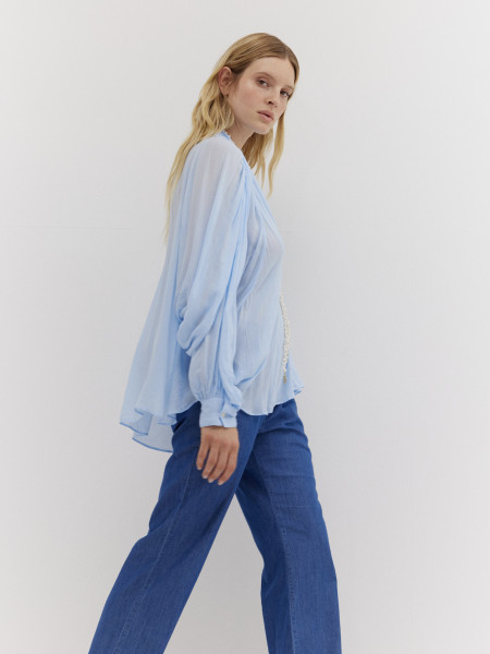 Sosue Bluse Ibiza Light Blue Tiefpreis