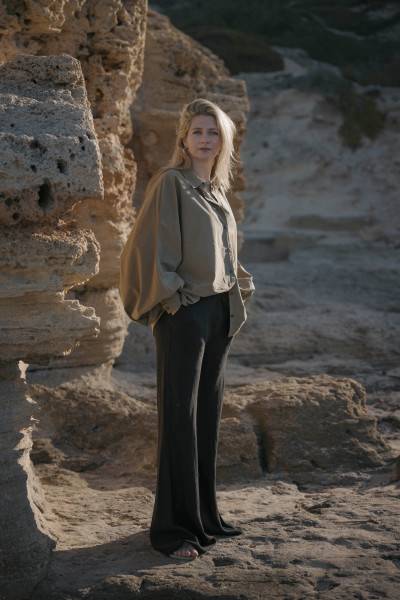 Sosue Bluse Antonia Khaki Sonderangebot der Fabrik