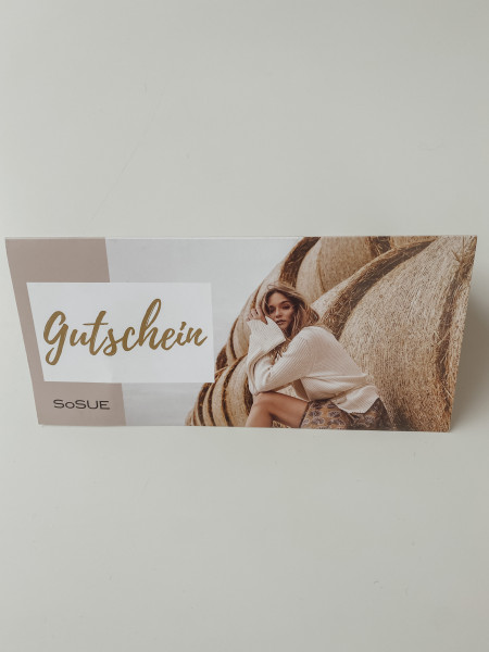 Sosue Geschenkgutschein 50% Rabatt mit kostenlosem Versand