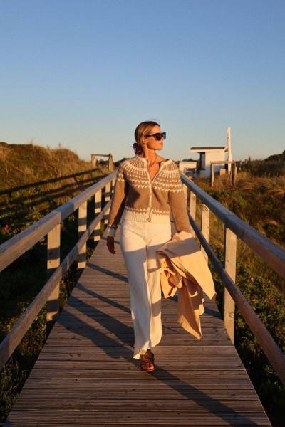 Sosue Jacket Norweger Vintage Beige Im Verkauf