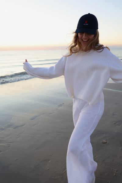 Sosue Rip Round Neck Pullover Off White zollfrei