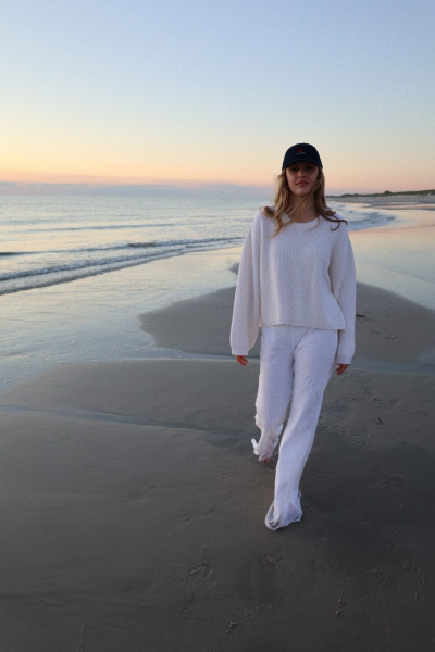 Sosue Rip Round Neck Pullover Off White zollfrei