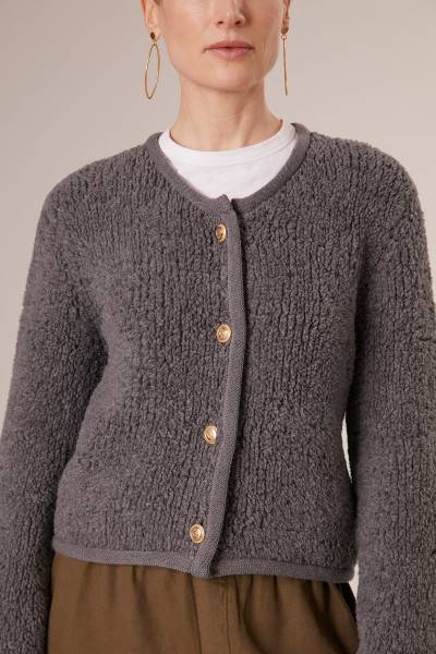 Sosue Fluffy Box Jacket Anthrazit 50% Rabatt für begrenzte Zeit