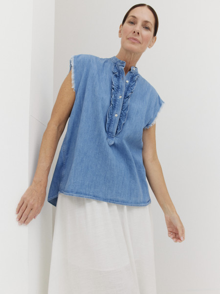 Sosue Bluse Barcelona Denim Schlussverkauf