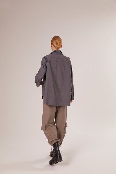 Sosue Bluse Boyfriend Anthrazit Preisnachlass