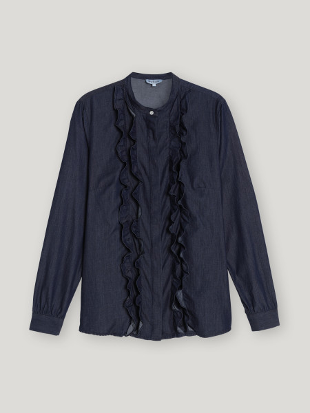 Sosue Ruffle Blouse Denim Letzte 3 Tage