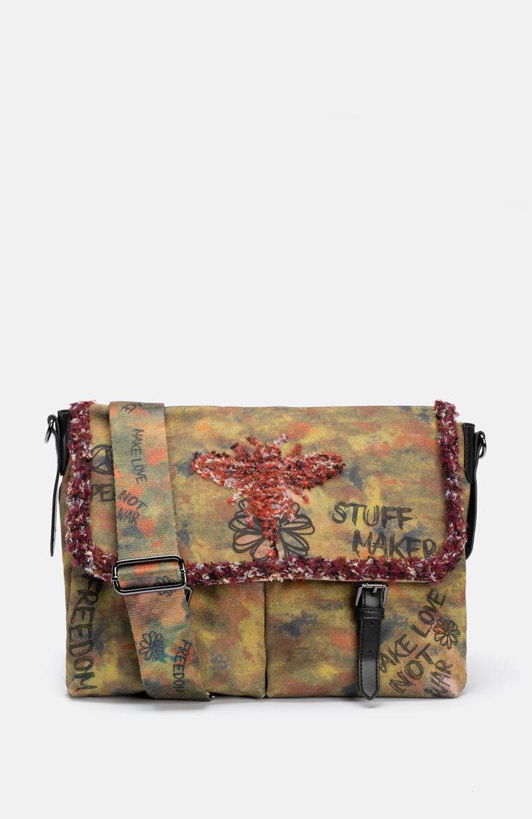 Stuff Maker Iconic Messenger bag in Used Khaki Jubiläumsangebot