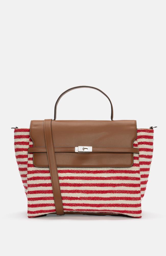 Stuff Maker Beach Handbag in Rot gestreift Online Outlet