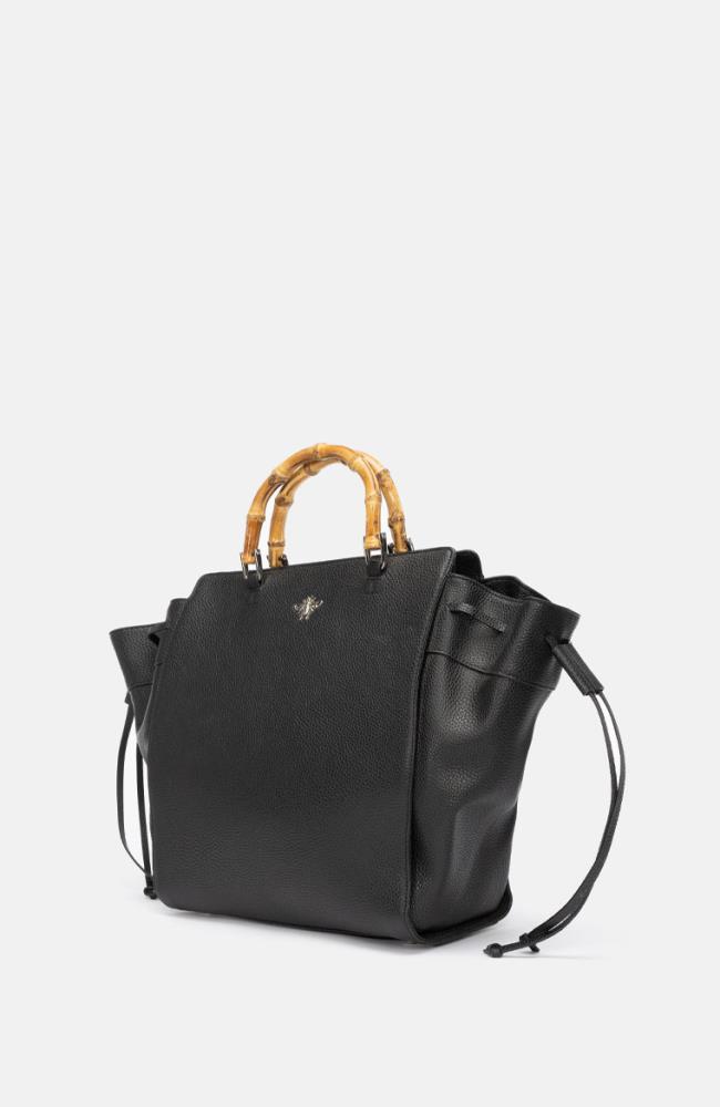 Stuff Maker Shopper mit Bambus Grif in Schwarz Fabrikverkauf