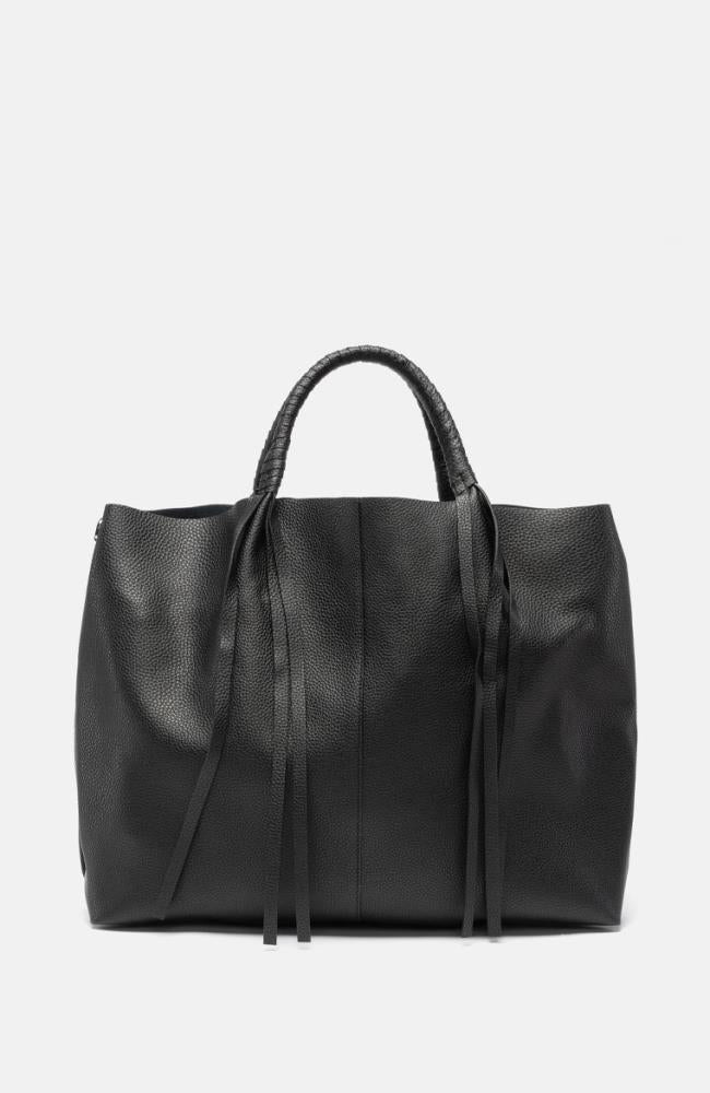 Stuff Maker Leder Shopper in Schwarz Saisonschlussverkauf