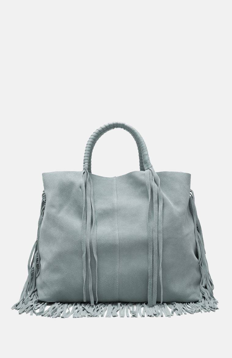 Stuff Maker Velour Leder Shopper in Blau Black Friday